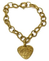 CHANEL HEART GOLD TONE SHORT NECKLACE