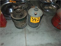 2 Vintage/Antique 1 Gal Gas Cans
