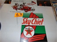 Metal Texaco SkyChief and Fire Chief Signs