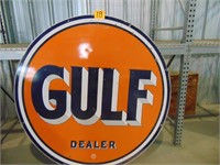 Vintage/Antique 2 Sided Porceline Gulf Sign