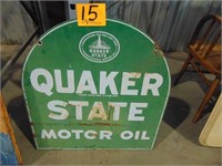 2 Dided Porceline Quaker State Sign