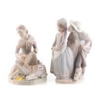 Two Lladro bisque figural groups