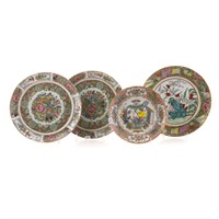 Four Chinese Export Famille Rose plates