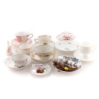 Porcelain cups & saucers & other decorations