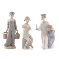 Three Lladro bisque figures