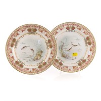 2 Theodore Haviland Limoges porcelain fish plates