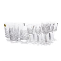 Set of 12 Waterford Lismore crystal glassware