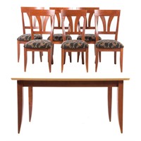 Contemporary dinette table & six side chairs