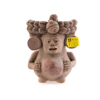 Pre-Columbian manner terracotta figural pipe