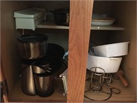 contents of kitchen drawers and lower cupboards