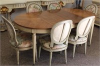 7pc Cherry & Painted Borghese Table by Kindel