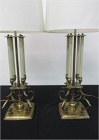 PARZINGER-STYLE MATTE-BRONZE FINISH LAMP PAIR