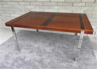 LANE ROSEWOOD & CHROME DINING TABLE