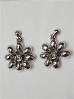 Sterling Silver Flower Shaped  Earrings