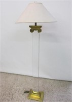KARL SPRINGER LUCITE AND BRASS FLOOR LAMP