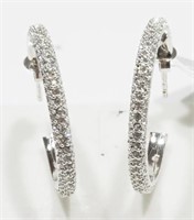 High Fashion 3 Row Crystal Hoop Earrings