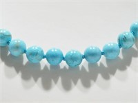 Reconstituted Turquoise Bead Necklace