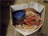 Assortment of electrical wiring and spool of