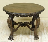 French Paw Footed Oak Coffee Table.