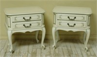 Louis XV Style Painted Oak Side Cabinets.