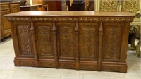 Well Carved Neo Gothic Sideboard.