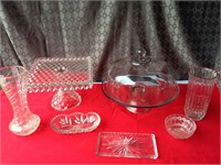 Crystal and Glass Serving dish lot