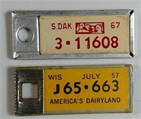 2 Miniture License tags for key fobs