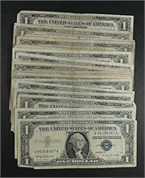 25  1957 Series  $1 Silver Certificates
