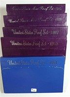 1983, 85, 87, 88 & 89  US. Mint Proof sets