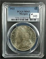 1921  Morgan Dollar  PCGS MS-63