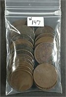 Bag of 20 Two-Cent Pieces  AG - VG