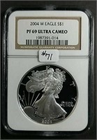 2004-W  Silver Eagle  NGC  PF-69 Ultra Cameo