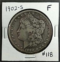1902-S  Morgan Dollar  F