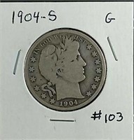 1904-S  Barber Half Dollar  G