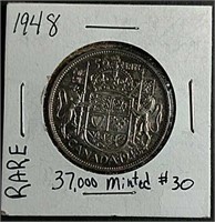 1948 Canadian Half Dollar  XF