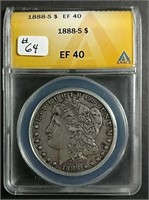 1888-S  Morgan Dollar  ANACS  EF-40