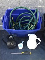 Blue Tote Misc. Items - Hose, Carafes, Drywall