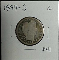 1897-S  Barber Quarter  G