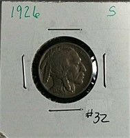 1926-S  Buffalo Nickel  F