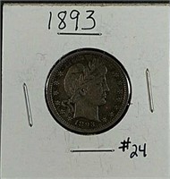 1893  Barber Quarter  AU