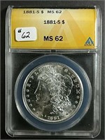 1881-S  Morgan Dollar  ANACS  MS-62