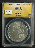 1889  Morgan Dollar  ANACS  AU-58 Cleaned