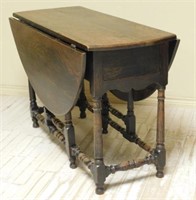 English Country 19th Century Oak Gateleg Table.