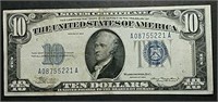 1934  $10 Silver Certificate  AU