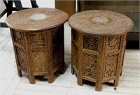 Well Carved Anglo Indian Octagonal Tabourets.