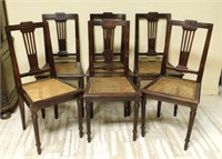 Louis XVI Style Splat Back Mahogany Chairs.