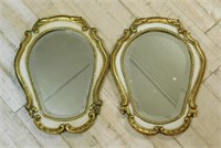 Parcel Gilt Framed Beveled Mirrors.