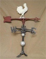 Painted Cast Iron Rooster Weathervane.