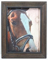 Framed Western Horse Print on Canvas