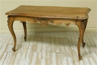 Louis XV Style Rococo Carved Oak Coffee Table.